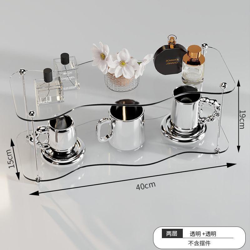 

2-3layer Desktop Storage Rack Water Cup Storage High-value Cup Rack Detachable Acrylic Perfume Figure Display Stand Ins Style