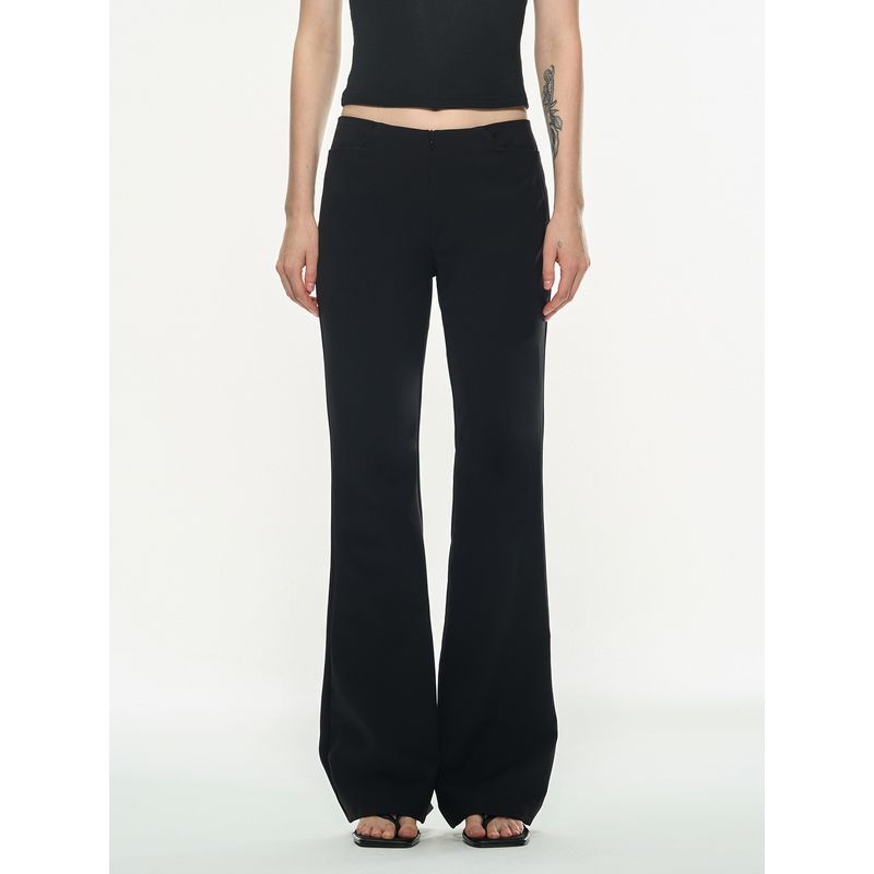 

Thelight Versatile Pants Women Black Modified Leg Type Slightly Spicy Pants Buttock Lifting Fit Low Waist Casual Suit Pants Black L