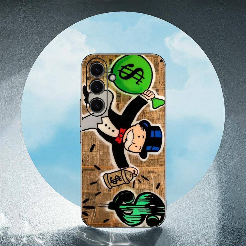 

Dollar Alec Monopoly Man For Samsung Galaxy S25 S24 S23 Ultra S22 S21 Plus S20 Black Soft Silicone Protective Case SamsungS21