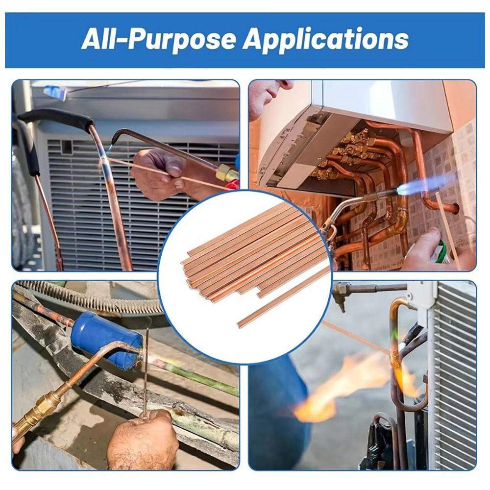 4Pcs 250mm Phosphor Copper Welding Rod  for Mechanical Repair and Refrigeration Equipment