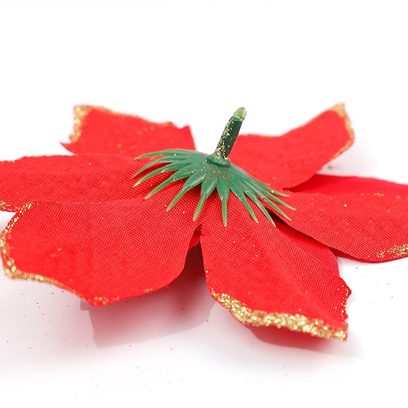 50/10 STÜCKE Glitzer Weihnachtsblumen Künstliche Poinsettia Kunstblume DIY Kranz Weihnachtsbaumschmuck Hochzeitsfeier Heimdekoration