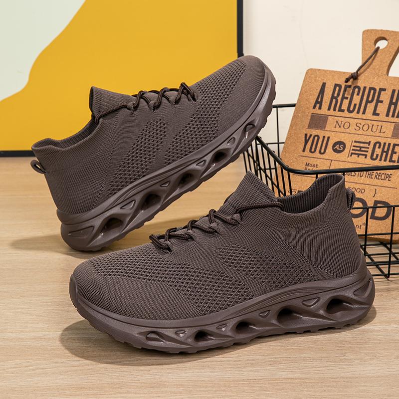 Men's Casual Running Shoes Thick Bottom Breathable Mesh Upgraded Version Lightweight Fashionable Shock Absorption Summer Sneaker