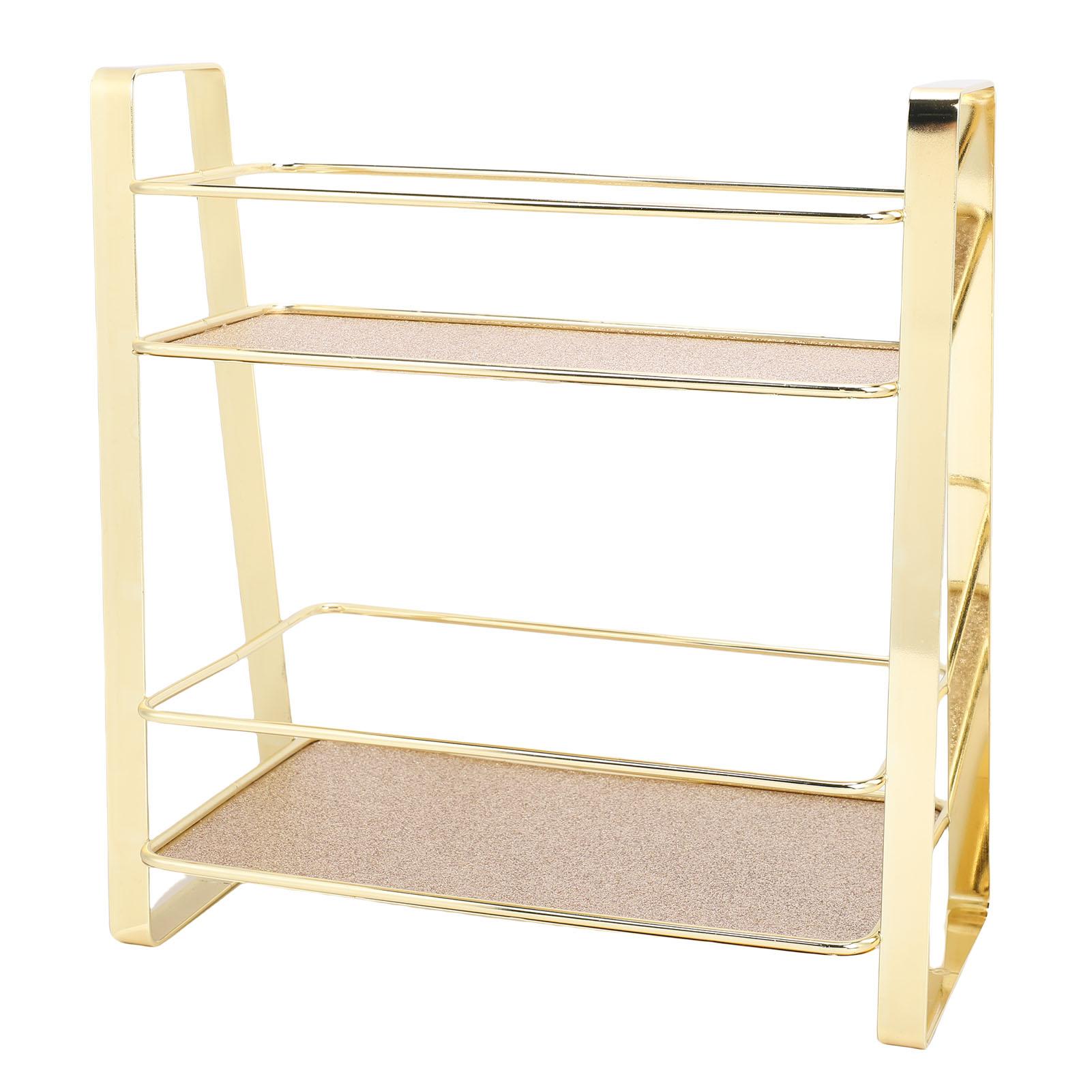 

Countertop Shelf Minimalist Metal Space Saving Stable 2 Tier Bathroom for Cosmetics Perfume