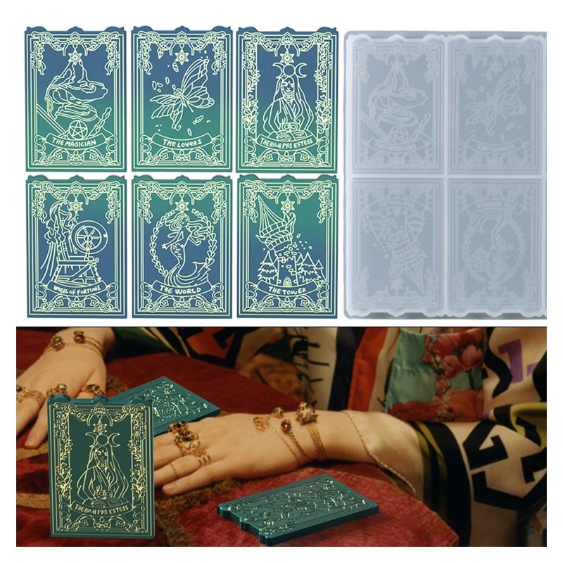 6 Sheets/24 Sheets Taluo Card Silicone Molds for Resin Casting Epoxy Molds for DIY Personalized Taluo Card Games Jewelry