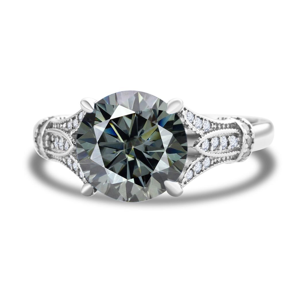 Luxuriöser 3 Karat 9 mm Solitär Moissanit Ring 925 Sterlingsilber Verlobungs- Eheringe für Damen Schmuck mit Zertifikat