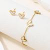 Korean Style Temperament: Gold Plated Stainless Steel Butterfly Bracelet for Women