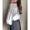 Spring Autumn Winter Long Sleeve Loose Double Sided Bottom Shirt Lace Top Shirt Blouses & Shirts
