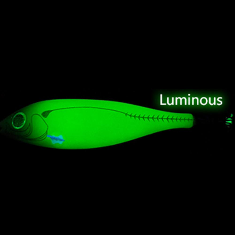 83mm Luminous Squid Lure Night Fishing Lamp Hook Double Hook Cuttlefish Attracting Lure Fish Shaped for Saltwater Freshwater