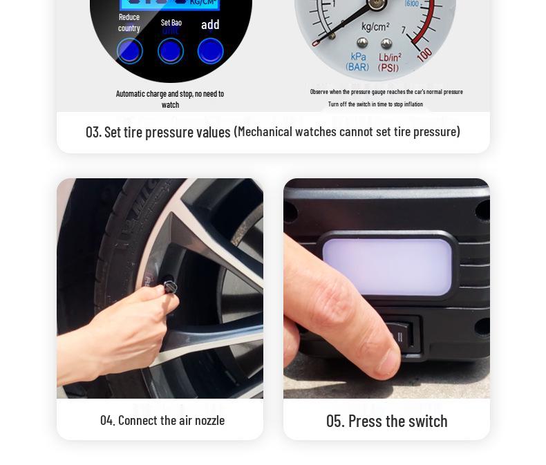 Portable 12V Electric Dual Cylinder Car Tire Inflator Pump