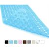 Transparent PVC Anti-slip Bathroom Mat with Suction Cups - Large Diamond Design for Fast Draining