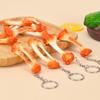 Funny Chicken Wing Bone Keychain Chicken Leg Bone Pendant Simulation Chicken Bone Keyring PVC Creative Chicken Leg Model Gift