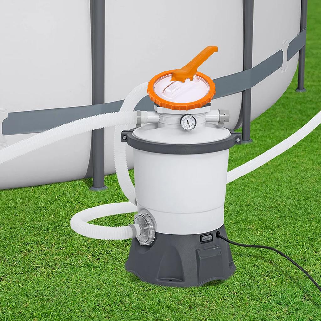 P07018 Orange Nut with P07019 Clear Lid, Plastic Pool Sand Filter, Leakproof Pressure Stability Pump Replacement Accessory for Pool