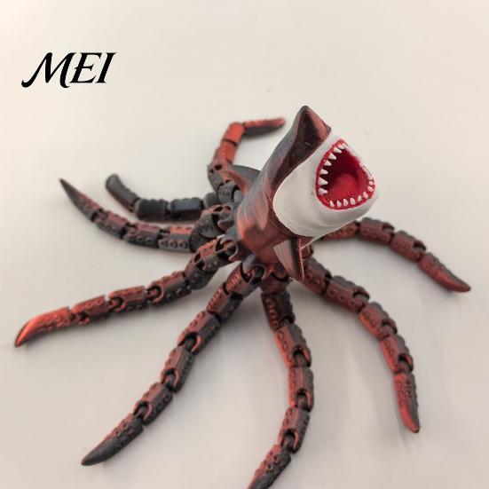Digital Horror Art Collectible 3D Printed Sea Monsters, Articulated Fidget Toy, Eater Deep Creature Terrifying Model Collectible, Stress Relief