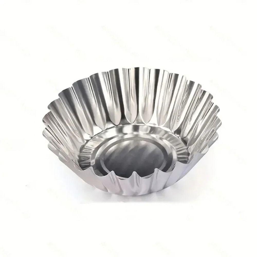 10 st Nya Äggtartformar i Aluminiumlegering Blomform Non-stick Muffinform Återanvändbara Muffinbakformar Köksverktyg