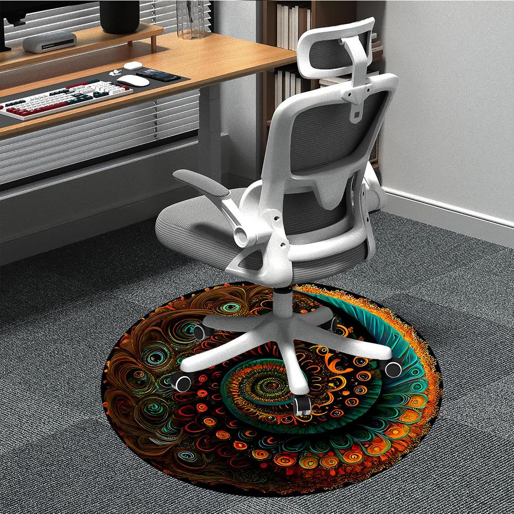 

1pc Abstract Circular Pattern Chair Carpet for Office, Soft Flannel Throw Mat, Perfect for Office,Holiday Party Decoration Choice yy251113147 80cm by 80cm