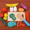 Wooden Fruit Cutting Play Set Kids Educational Pretend Play Toy For Boys Girls