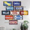 [SQ-DGLZ] Italy City License Plate Metal Sign Vintage Plaque Tin Sign Wall Decor Bar Decor DULIN/ROMA/MILAN Flag Poster