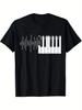 T-Shirt Klavier Klavier Herzschlag EKG Pianist Flügel