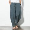 Men's Oversized Casual Pants, Men's Loose Cotton and Linen Drawstring Hip-hop Lantern Shorts