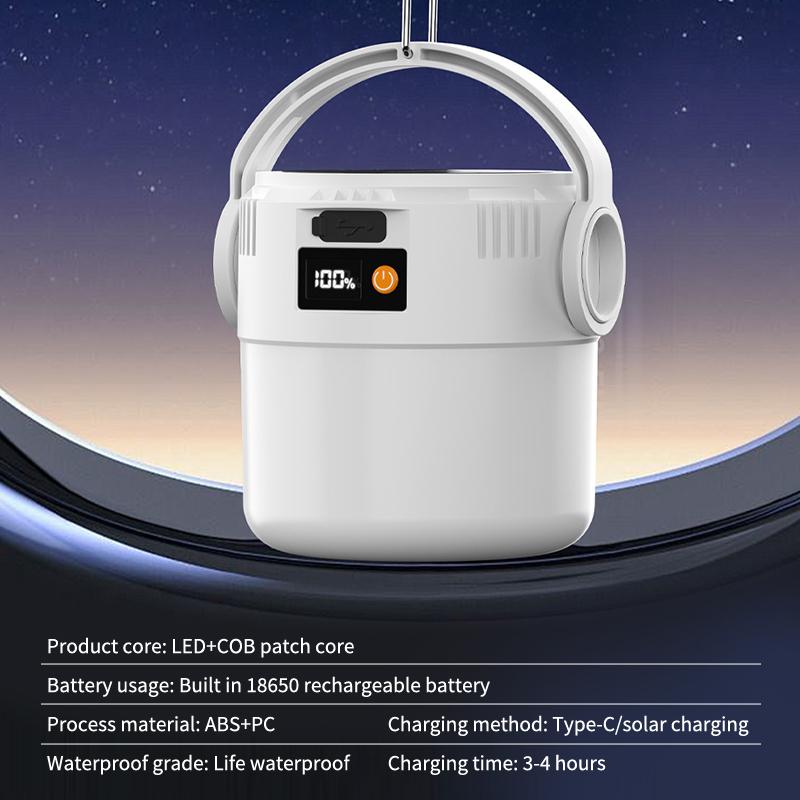 Led Solar Light Bulb Usb Rechargeable Camping Light Portable Outdoor Searchlight Multiduty Hanging Lamp With Flashlight 1Pc