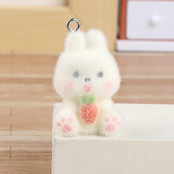 Flocked Zodiac Animal Pals Creative DIY Decoration for Bags Keychains Home Decor Cute Plush Charm Ornament Gift
