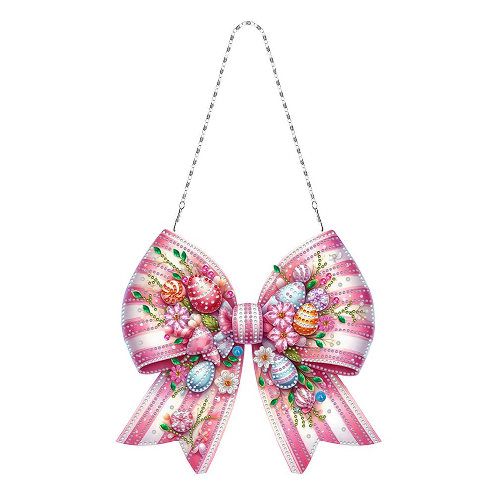

Easter Bow 2D Flat DIY Rhinestone Diamond Art Window Pendants Special Shape Diamond Painting Set DIY Home Decor Hanging Charm