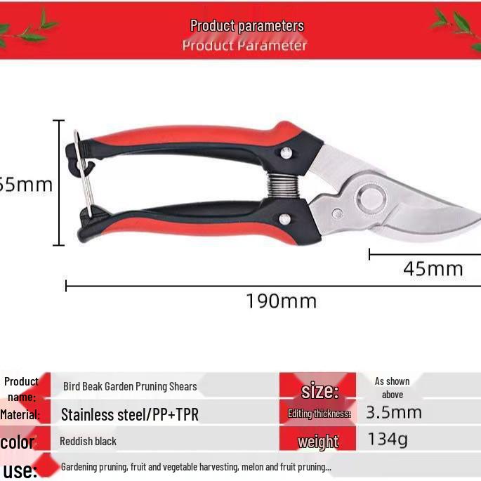 3.5-Inch Stainless Steel Gardening Pruning Shears for Fruit, Potted Plants, Florists, and Vegetable Patches