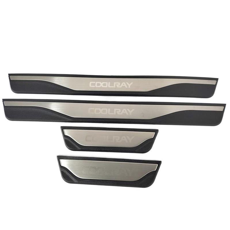 

4 шт. Пластик Нержавеющая сталь Для -2024 Geely Coolray Автоаксессуары Автомобильные дверные пороги Педали Приветственные накладки style 1