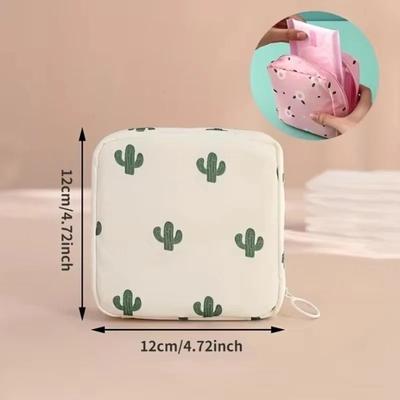 Women Coin Purse Sanitary Napkin Storage Bag Cartoon Waterproof Nursing Pad Bag Portable Large Capacity Menstrual Packet