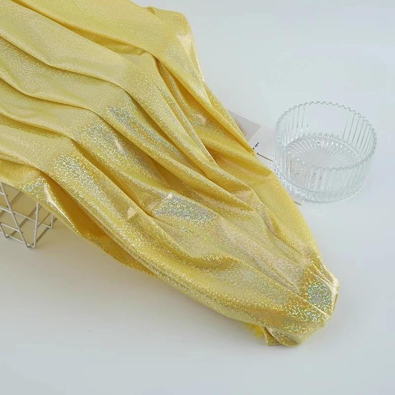 100x150cm Polyester Glitter Laser Fabric Iridescent Holographic Wedding Party Background Doll Clothing Decor Material DIY