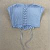 European and American summer temperament strapless waist cinching sexy lace up vest