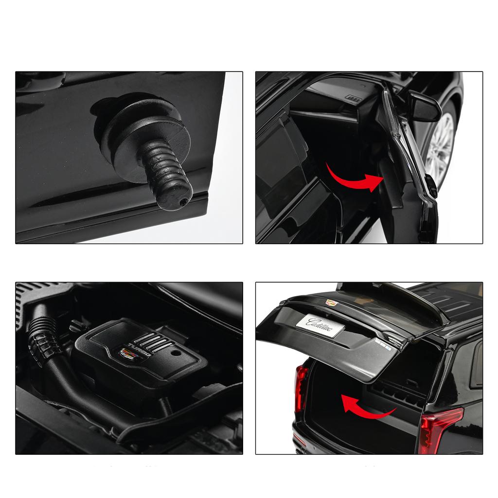 NEW 1:24 Cadillac XT6 SUVAlloy Model Car Toy Diecast Metal Casting Pull Back Sound and Light Car Toys For Collection Vehicle