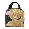 Golden Dragon Pattern Insulated Lunch Bag for Kids School Cooler Thermal Food Box Tote Portable Lunch Boxes Container