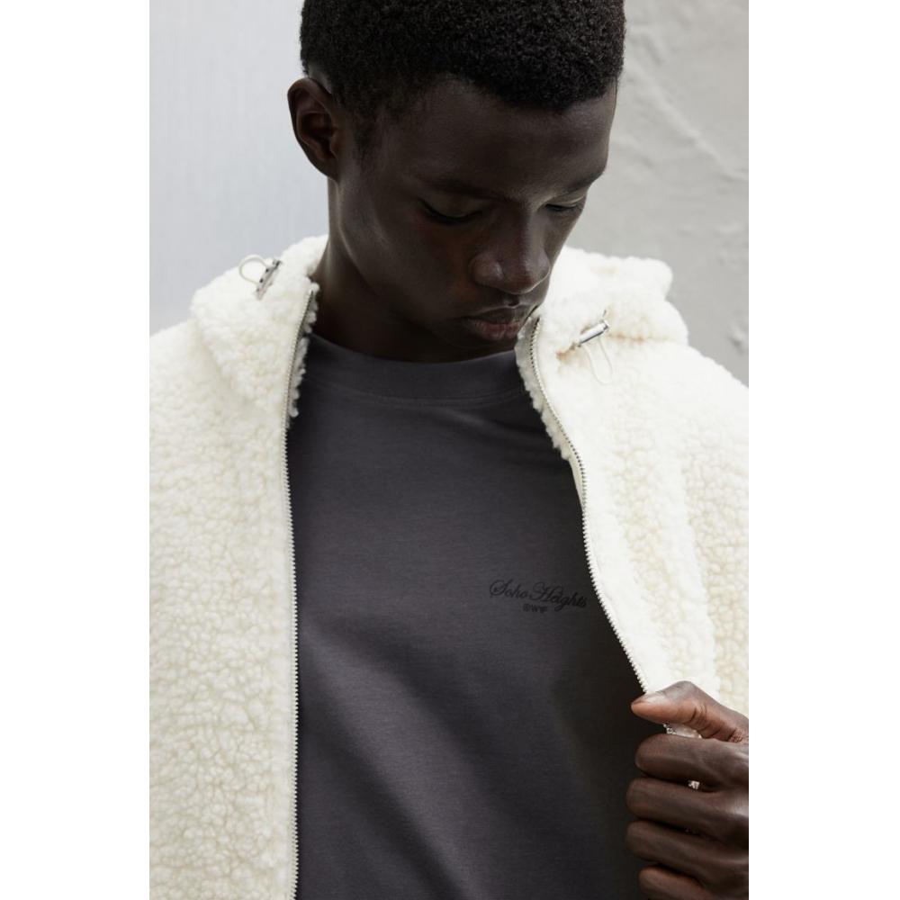 H M Loose FiT PrinTed T sHirT Dark Grey