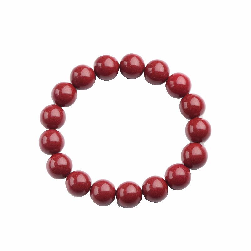 Red Cinnabar Single-Loop Bracelet - Men's & Women's Year-Of-The-Ox Purple Gold Sand Jewelry Accessory