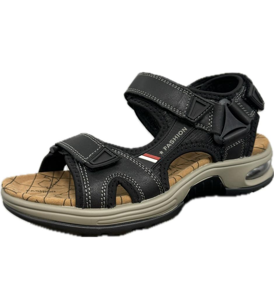 Men's Sandals Outdoor Beach Shoes Velcro Air Cushion Large Size Summer Cowhide Hand Sports and Leisure