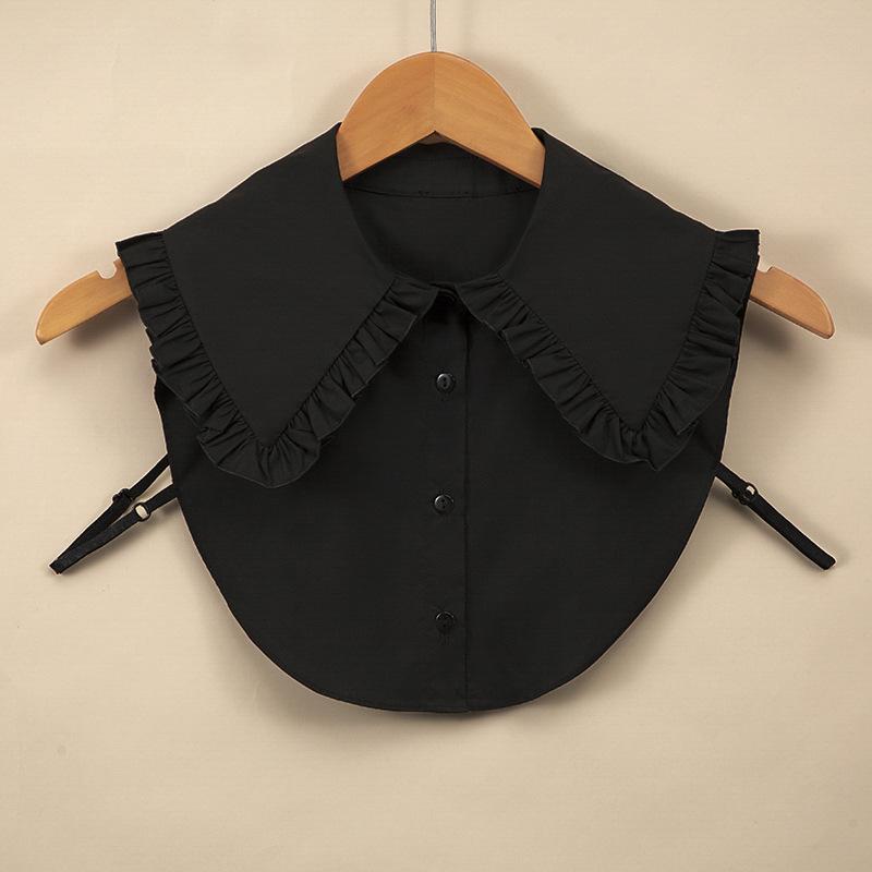 

Женские большие лацканы, поддельные воротники, девушки, оборки, поддельный воротник, накидка на плечо, белый, черный, съемные воротники, женский воротник, Nep Kraagie