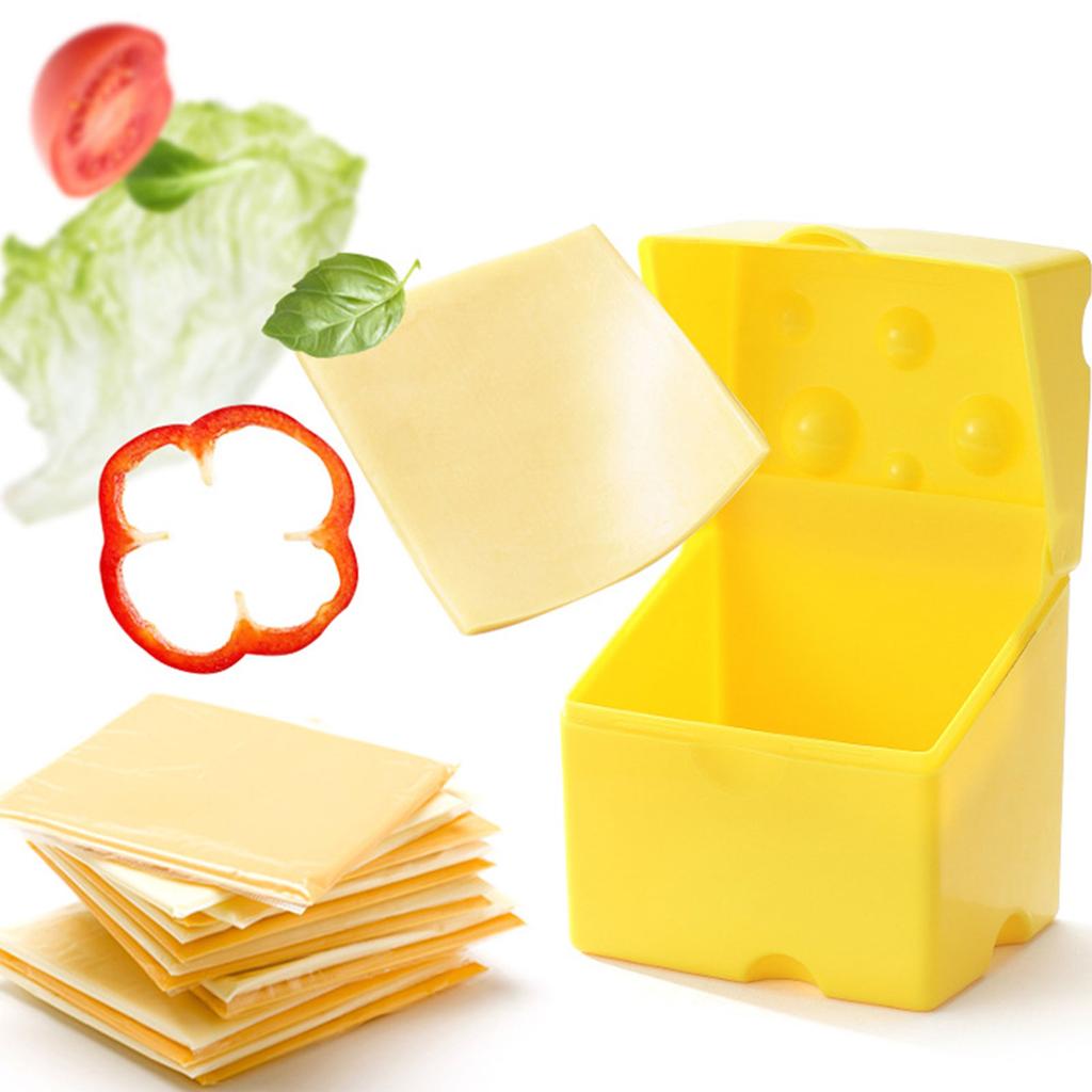 Plastic Cheese Block Storage Box with Lid Plastic Food Preservation Case Crisper Container for Picnics and Gatherings