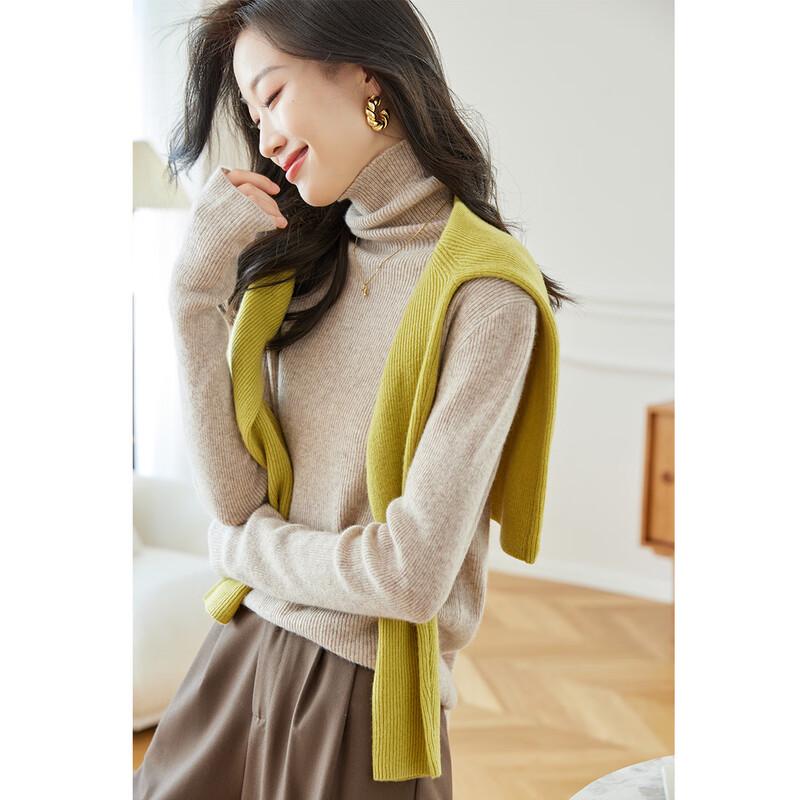 Женский вязаный свитер Srcr с высоким воротником, 100% шерсть One Size