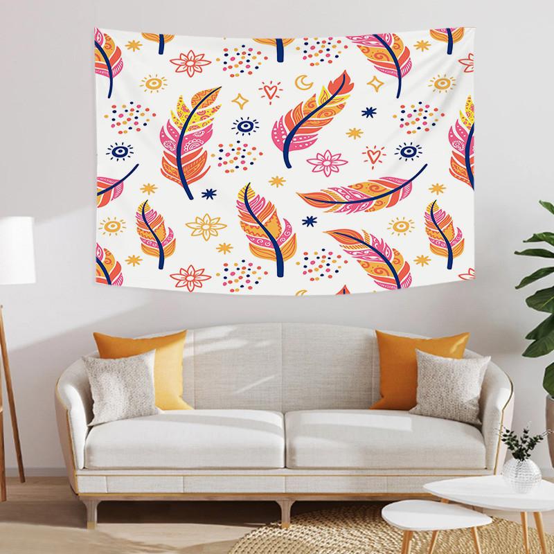 Cartoon Rainbow Unicorn Tapestry Cute Doodle Printed Pattern Polyester Tapestry Wall Hanging Tapestries for Bedroom Dorm Decor