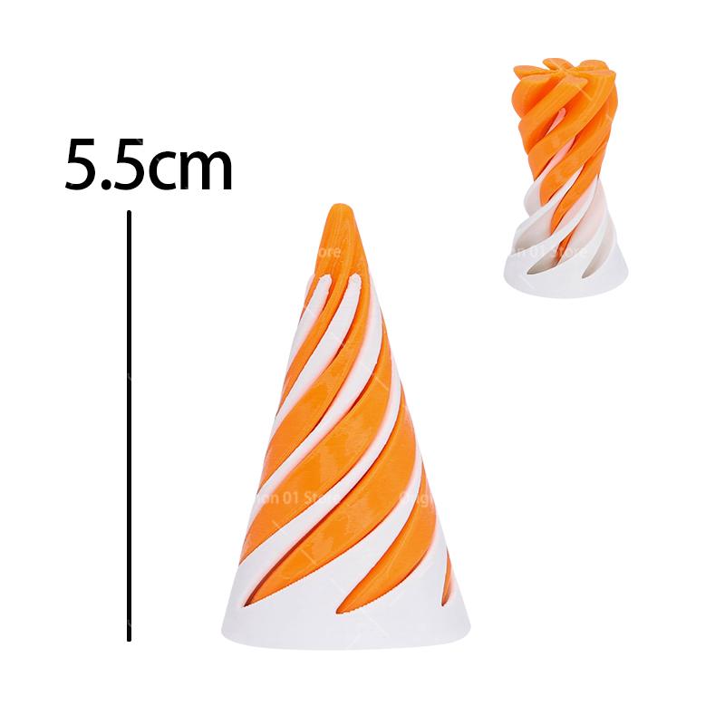 

3D Printed Spiral Cone Fidgeting Plaything Impossible Pyramid Passthrough Ghost Sculpture Small Vortex Thread Illusion Relaxation Toy