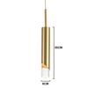 Black Golden Long Tube LED Pendant Light Kitchen Dining Room Shop Bar Acrylic Hanging Light Bedroom Bedside Suspension Light