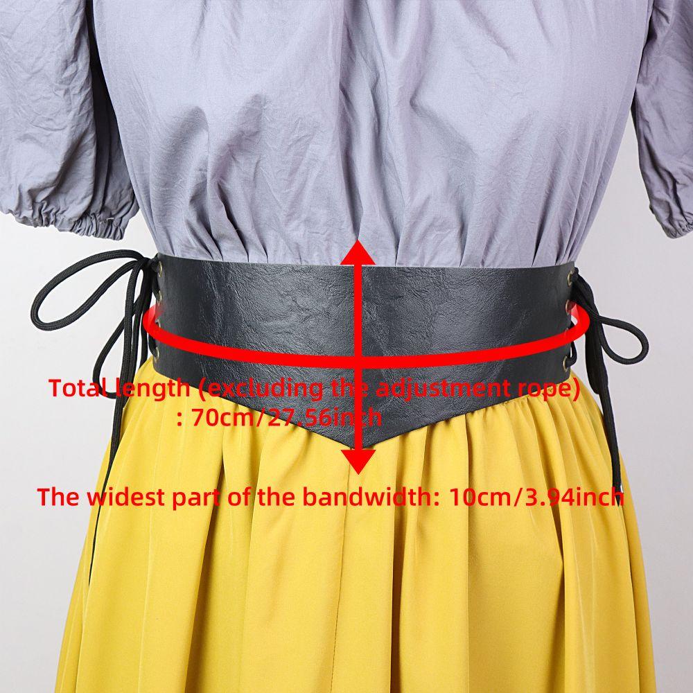 Fashion European Court Style Leather Corset Belt Adjustable Tying Rope Wide Waist Belt Waist Strap Medieval Costume