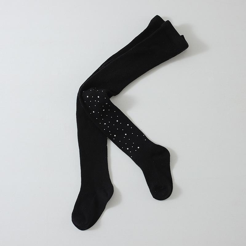 Spring and Autumn's New Sparkling Diamond Starry Sky Soft Cotton Pantyhose Thin Vertical High-elasticity Tight-fitting Pantyhose for Little Girls