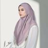 Elegant Drape Double Layer Chiffon Hijab Non-Transparent Pull-On Headwrap Hajj and Umrah Travel