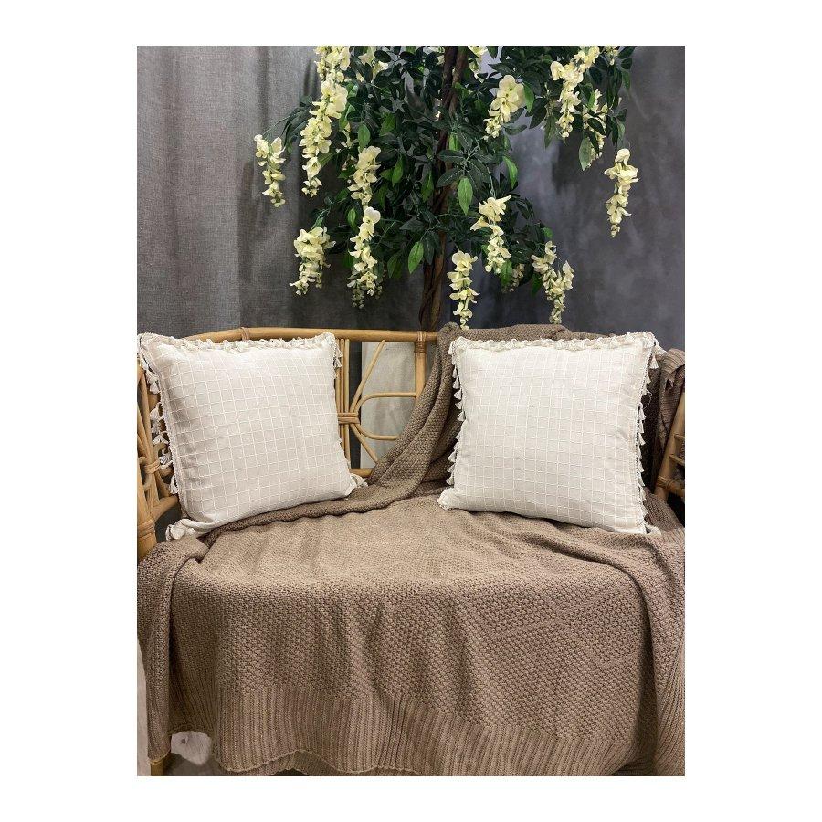 2 bucăți de husă de pernă autentică din bumbac organic 100% realizat manual