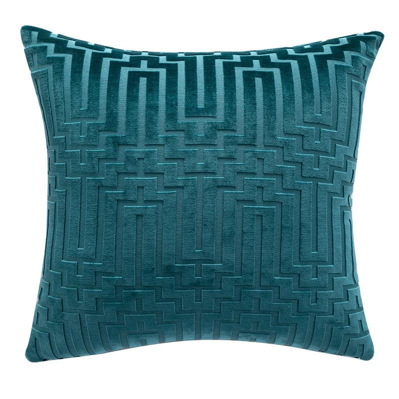 Luxuriöser Geometrischer Samt Kissenbezug 45x45cm, INS Stil Dekorative Kissenhülle für Sofa Bett Wohnzimmer Villa Dekor