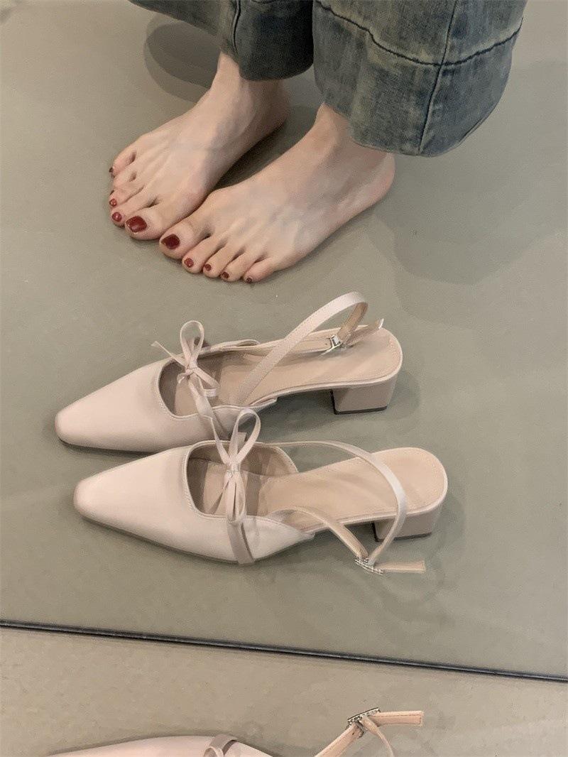 

Нежные туфли Мэри Джейн, темперамент светской львицы, бант, квадратный носок, легкая открытая обувь, сандалии 40 розовый