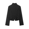 2026 Spring New European and American Cross-border Women's Clothing Street Fashion Retro Stand-up Collar Buckle Short Jacket W039 8070
