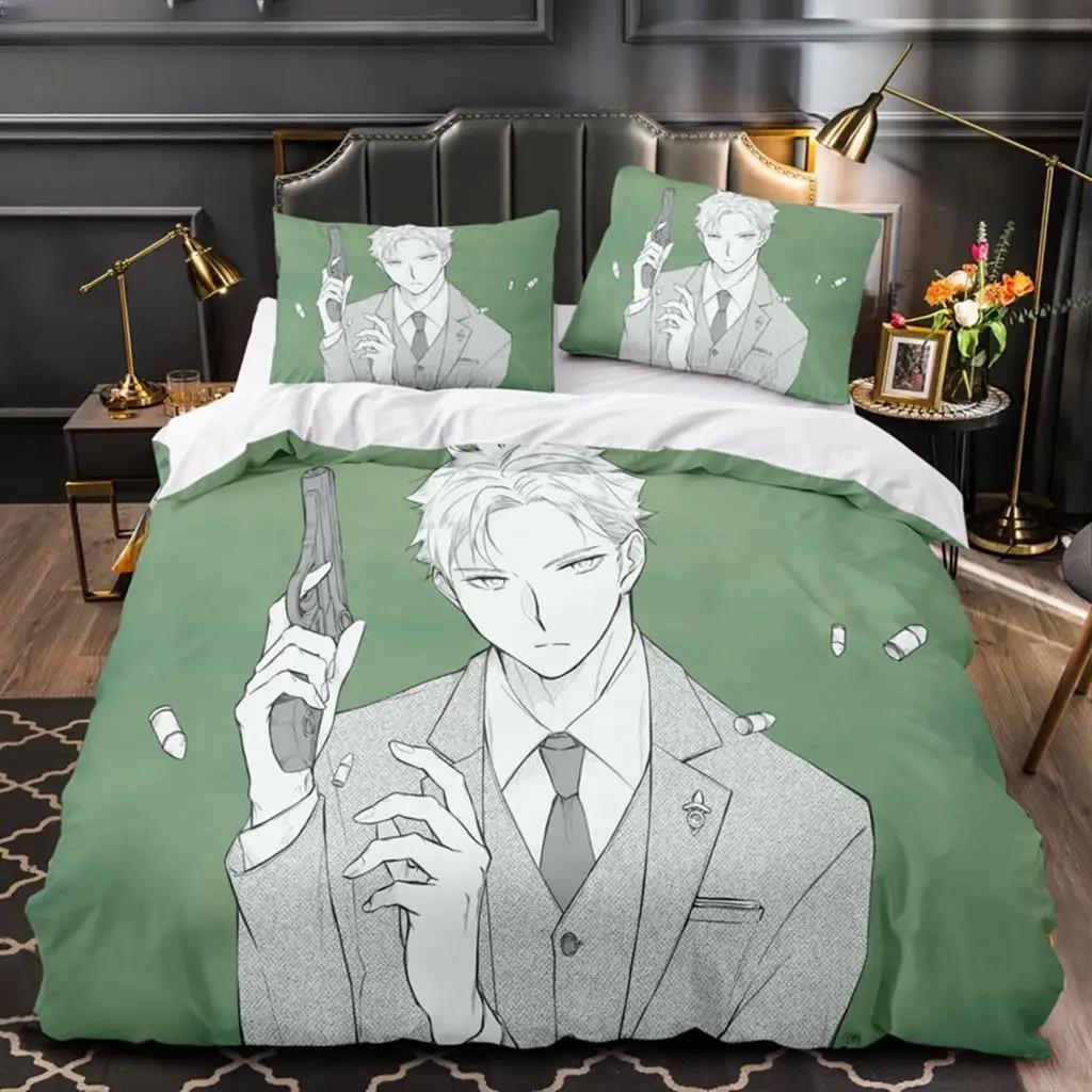 3D Anime SPY×FAMILY Anya Forger Bettdecke Bettwäsche Sets Full Size Cartoon Bettbezug Queen King Size Steppdeckebezug Kissenbezug Set Werkzeug